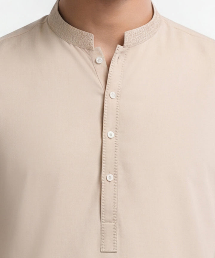 Blended Cream Kurta Trouser - J. Junaid Jamshed