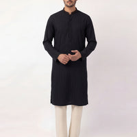 Cotton Black Kurta - J. Junaid Jamshed