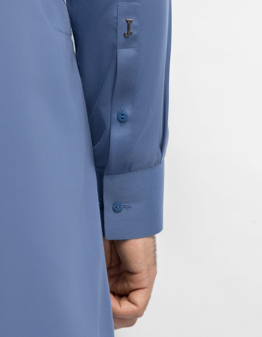 Blended Dull Blue Kurta Trouser - J. Junaid Jamshed