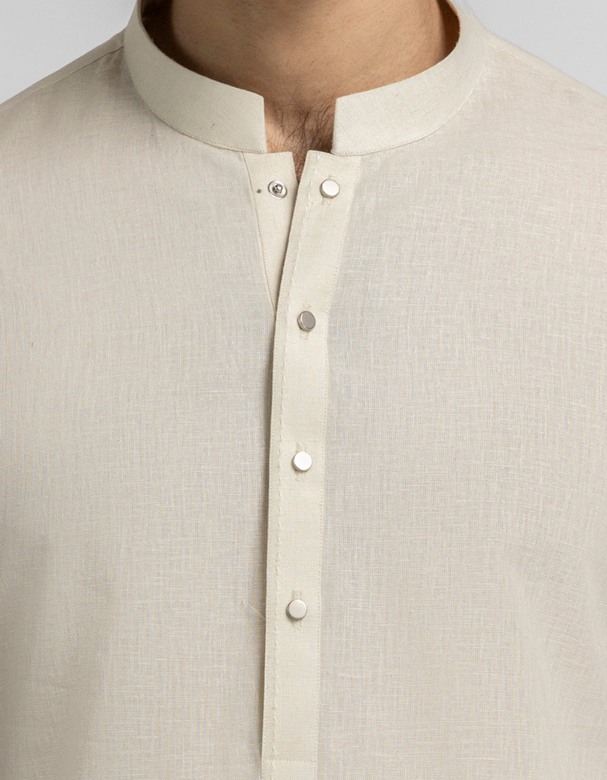 Blended Cream Kurta Trouser - J. Junaid Jamshed