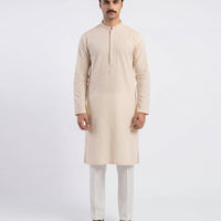 Cotton Cream Kurta - J. Junaid Jamshed