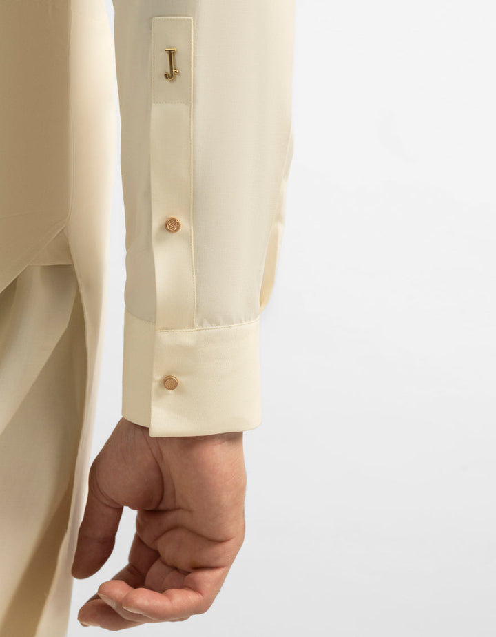 Blended Cream Shalwar Kameez - J. Junaid Jamshed