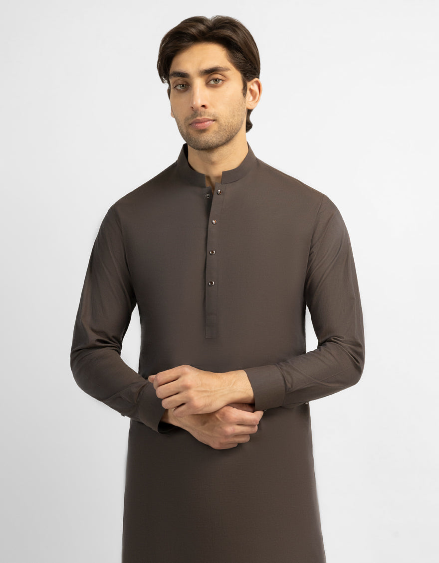 Cotton Brown Shalwar Kameez - J. Junaid Jamshed