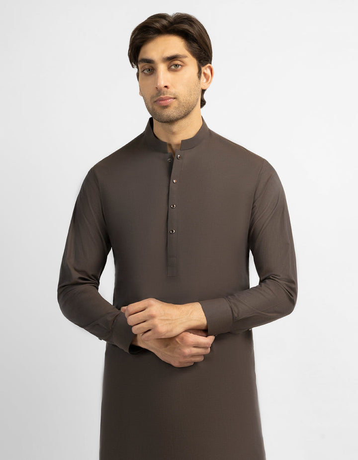 Cotton Brown Shalwar Kameez - J. Junaid Jamshed