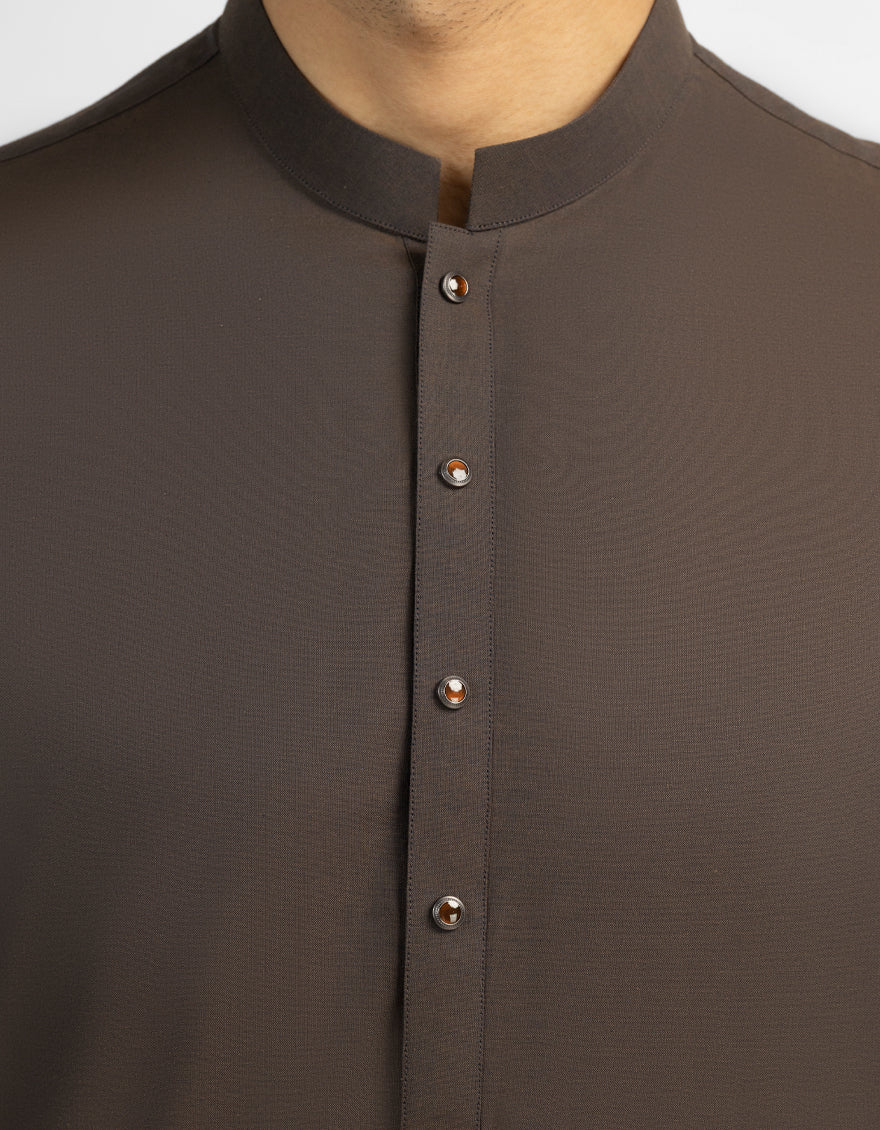 Cotton Brown Shalwar Kameez - J. Junaid Jamshed