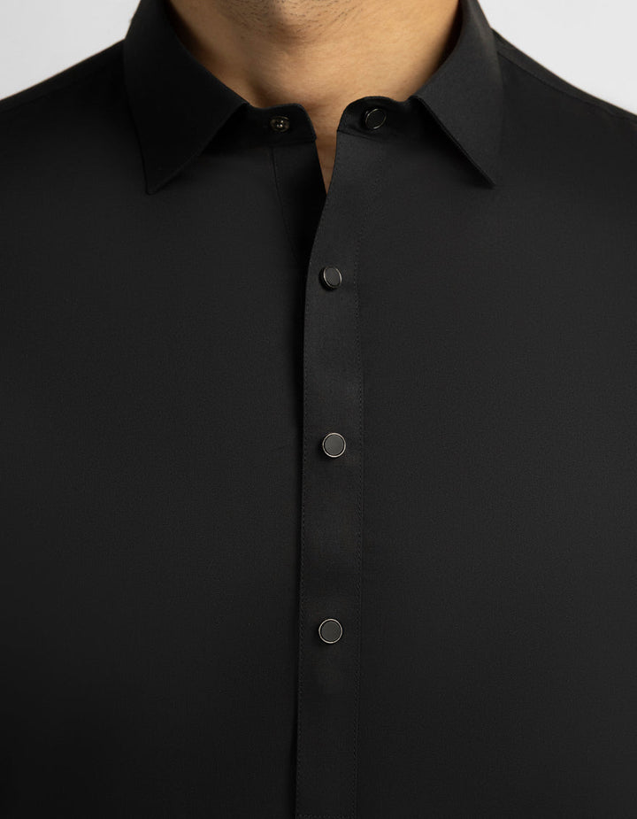 Cotton Black Shalwar Kameez - J. Junaid Jamshed