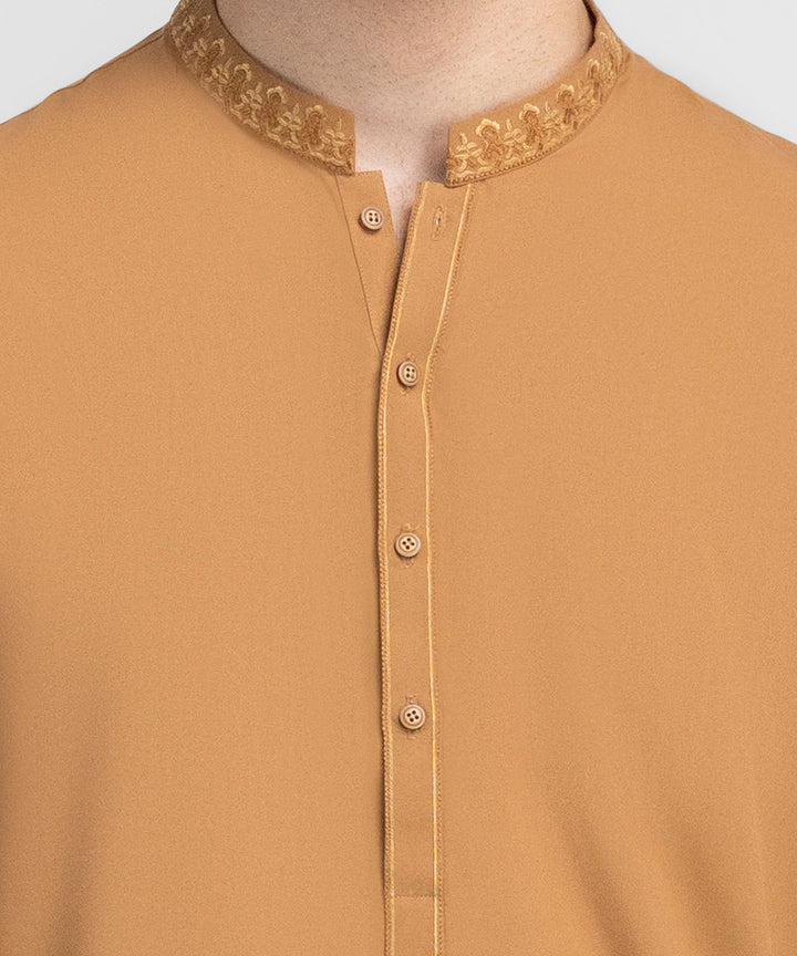 Blended Mustard Shalwar Kameez - J. Junaid Jamshed