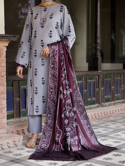 Yarn Dyed Grey Stitched Suit - Almirah