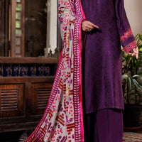 Yarn Dyed Purple Stitched Suit - Almirah