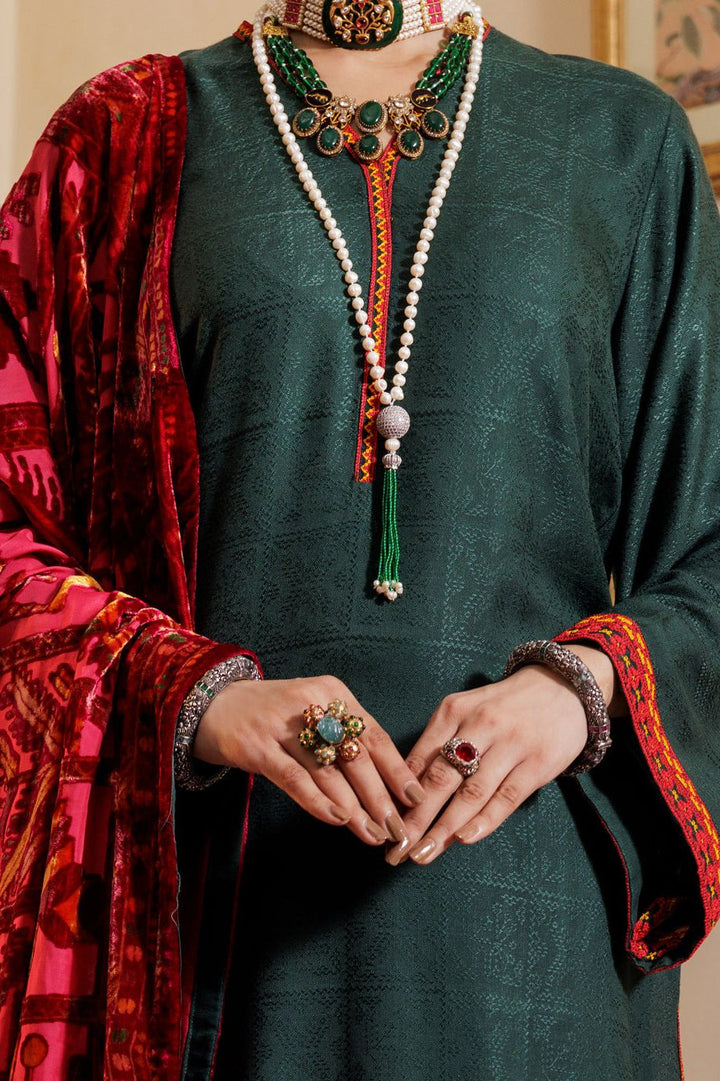 Yarn Dyed Green Stitched Suit - Almirah