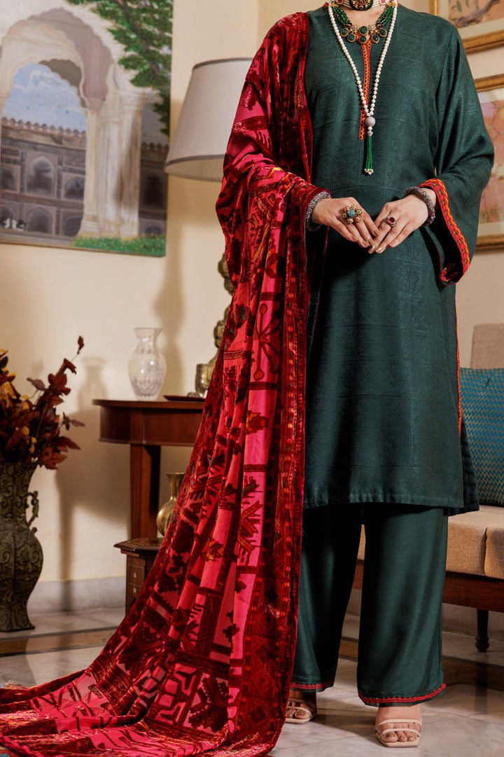 Yarn Dyed Green Stitched Suit - Almirah
