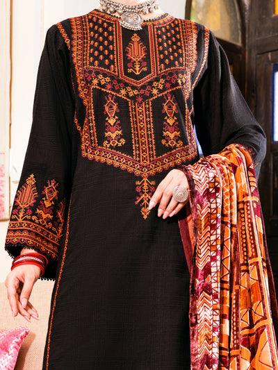 Yarn Dyed Black Stitched Suit - Almirah