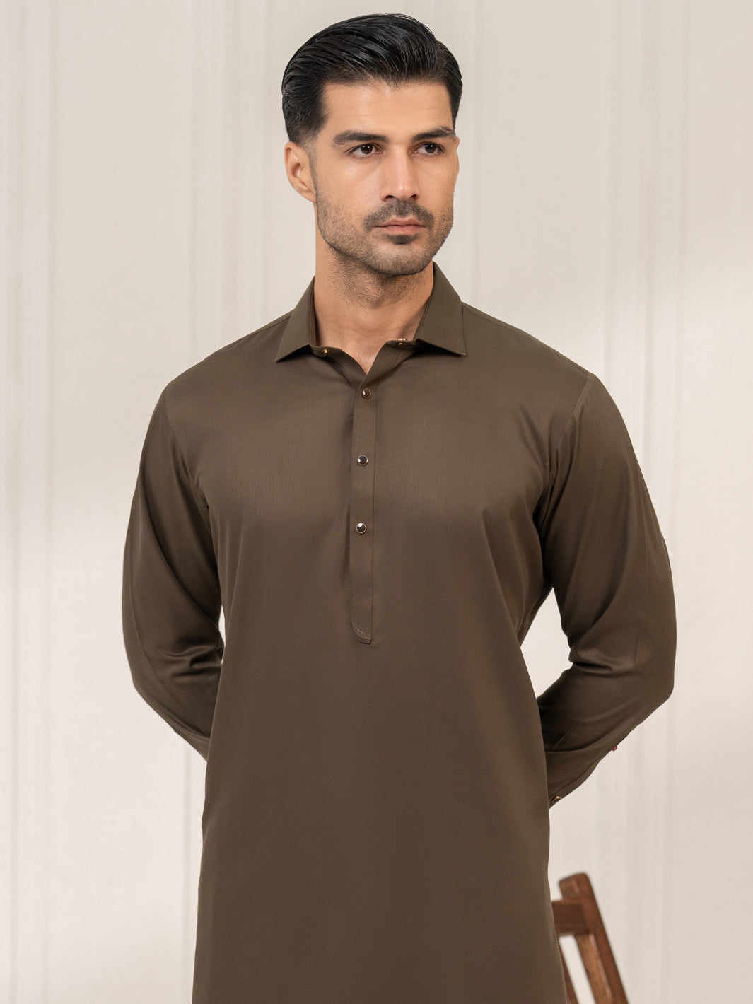 Blended Olive Shalwar Kameez - Almirah