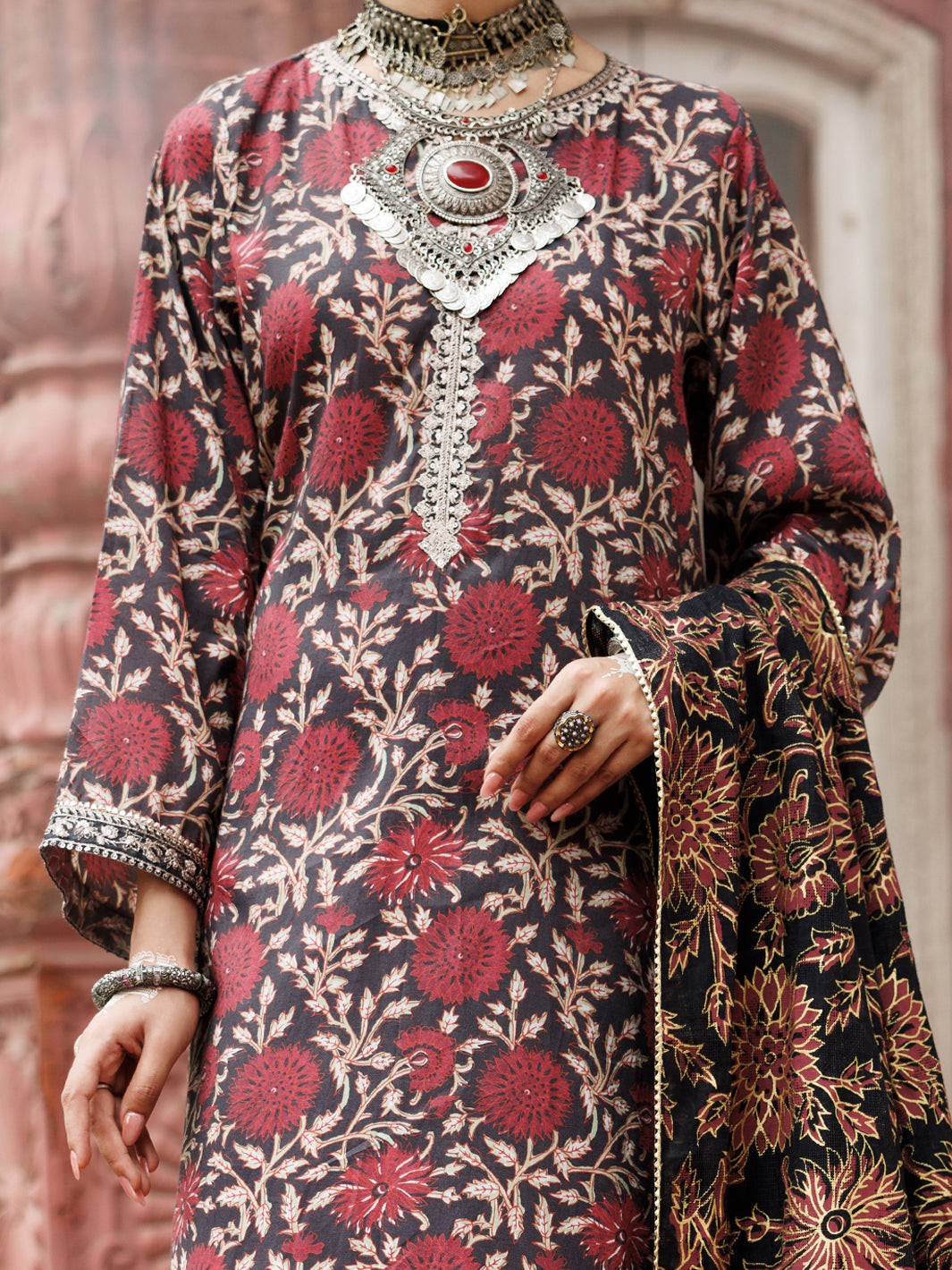 Maple Silk Maroon Stitched Suit - Almirah