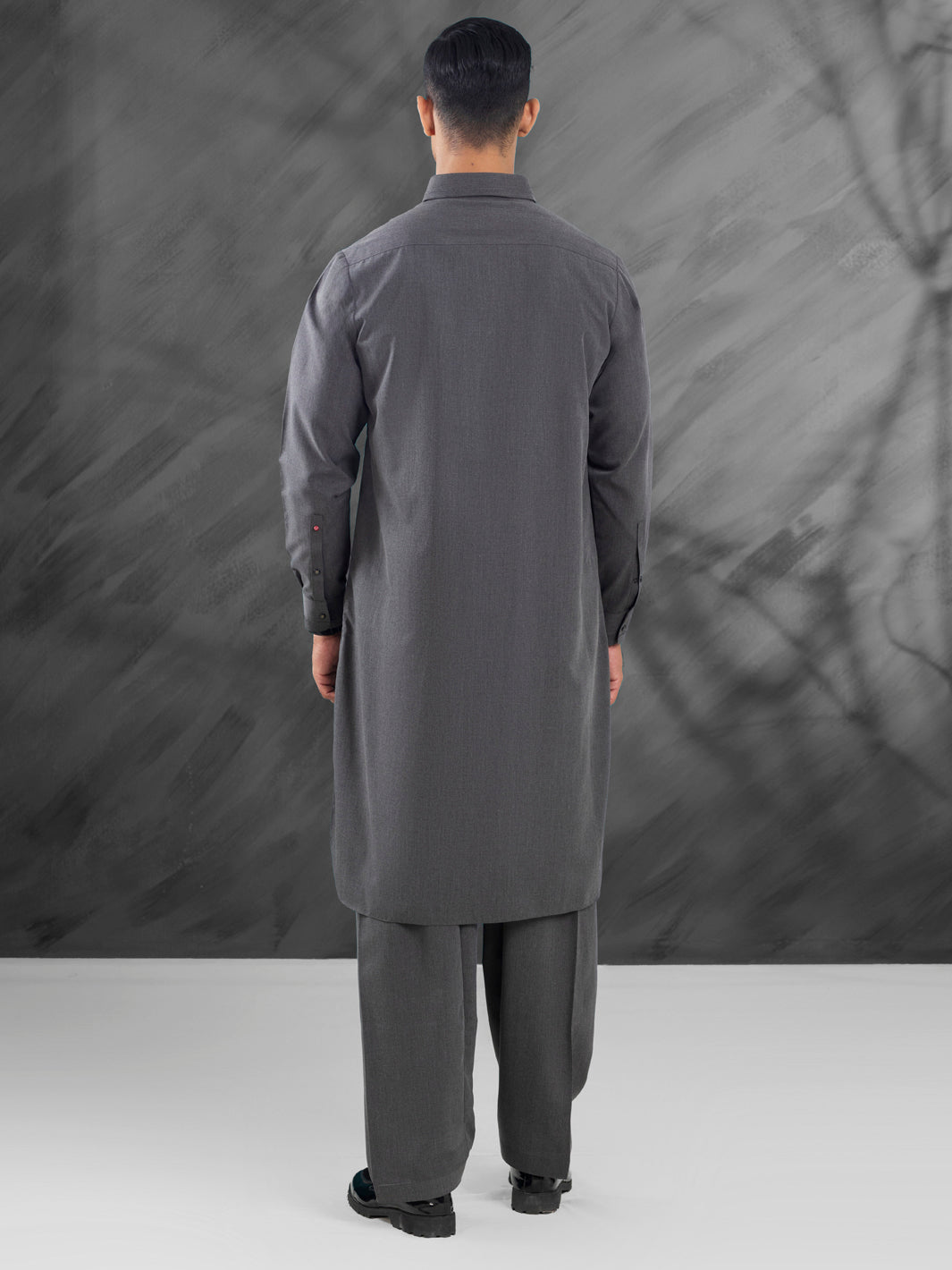 Blended Charcoal Grey Shalwar Kameez - Wasim Akram by Almirah