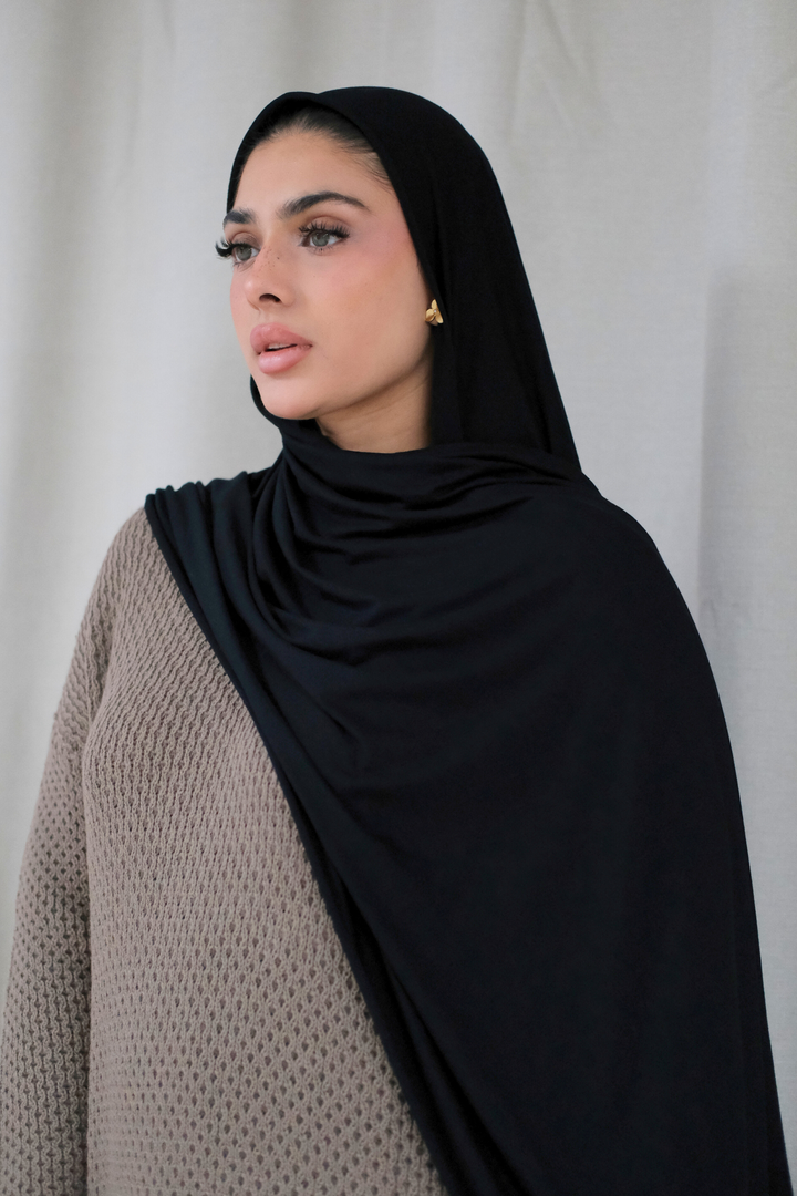 Black Premium Jersey Hijab