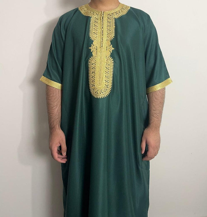 Othman Moroccan Green & Gold Thobe - Jiah