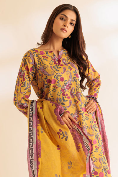 Lawn Yellow Stitched Suit - Bonanza