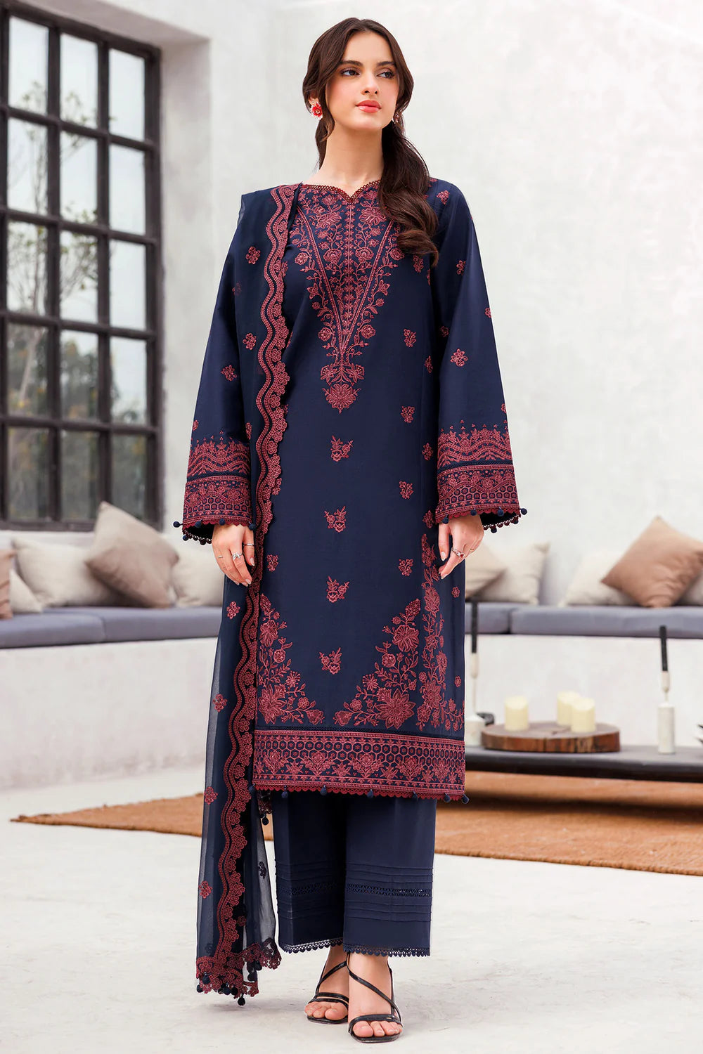 Cobalt Charm - Bahaar Embroidered Eid Lawn Stitched