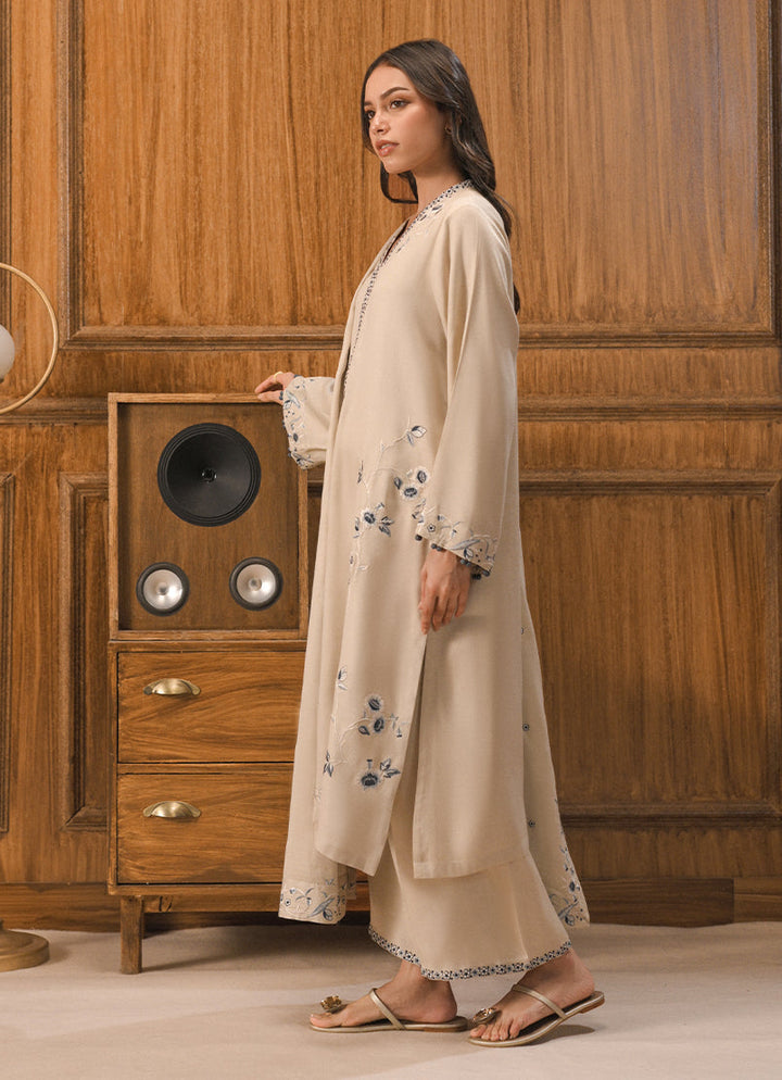 Twill Viscose Ivory Stitched Suit - Image