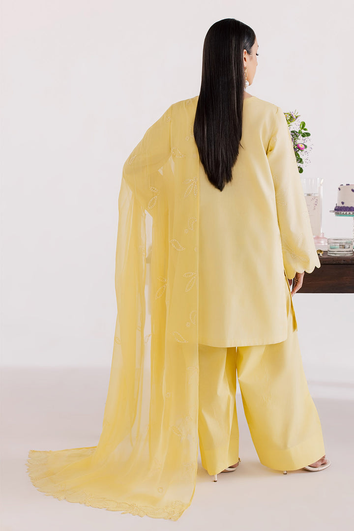Embroidered Lawn Yellow Stitched Suit - Nureh