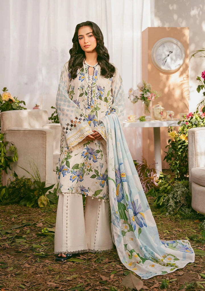Lawn Off White Stitched Suit - Elaf