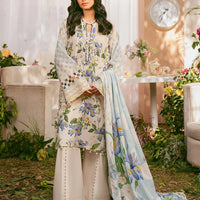 Lawn Off White Stitched Suit - Elaf