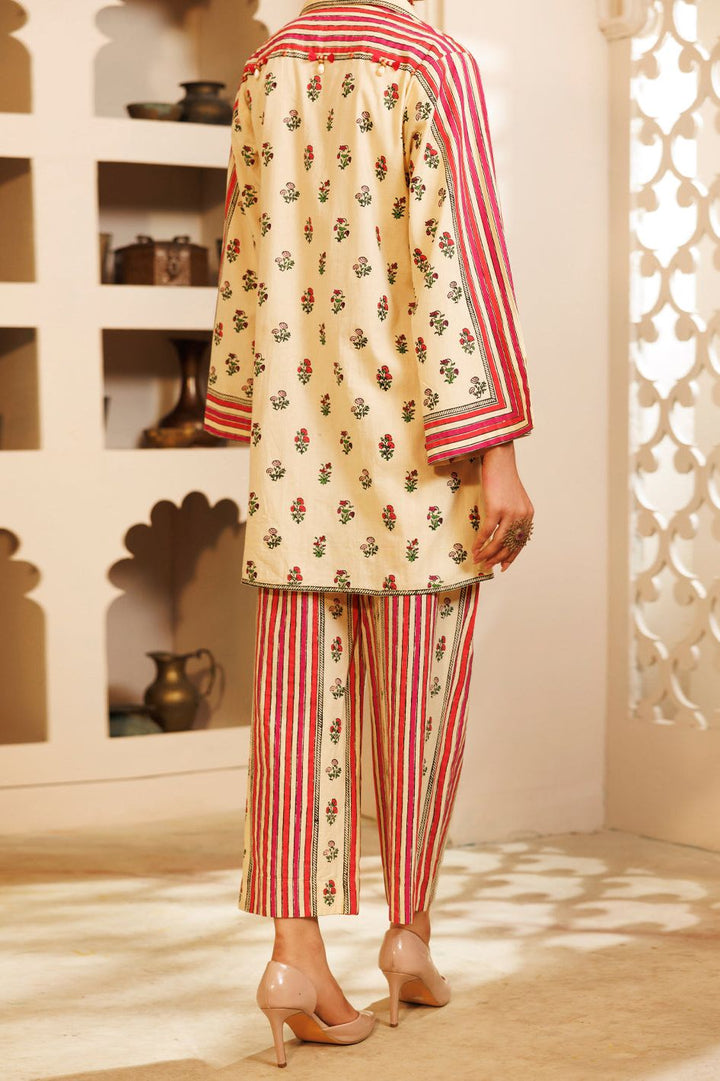 Cambric Off White Stitched Suit - Almirah