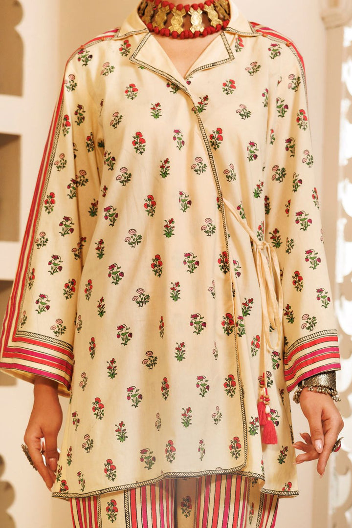 Cambric Off White Stitched Suit - Almirah