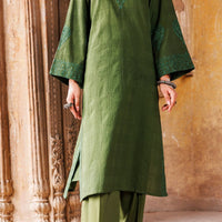 Dobby Mehndi Green Kurti- Almirah