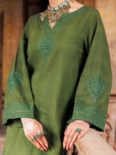 Dobby Mehndi Green Kurti- Almirah