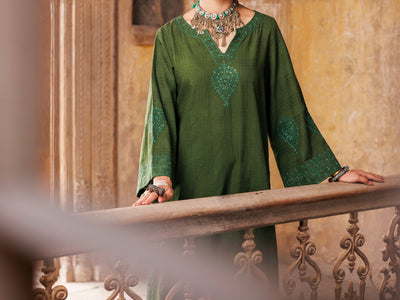 Dobby Mehndi Green Kurti- Almirah