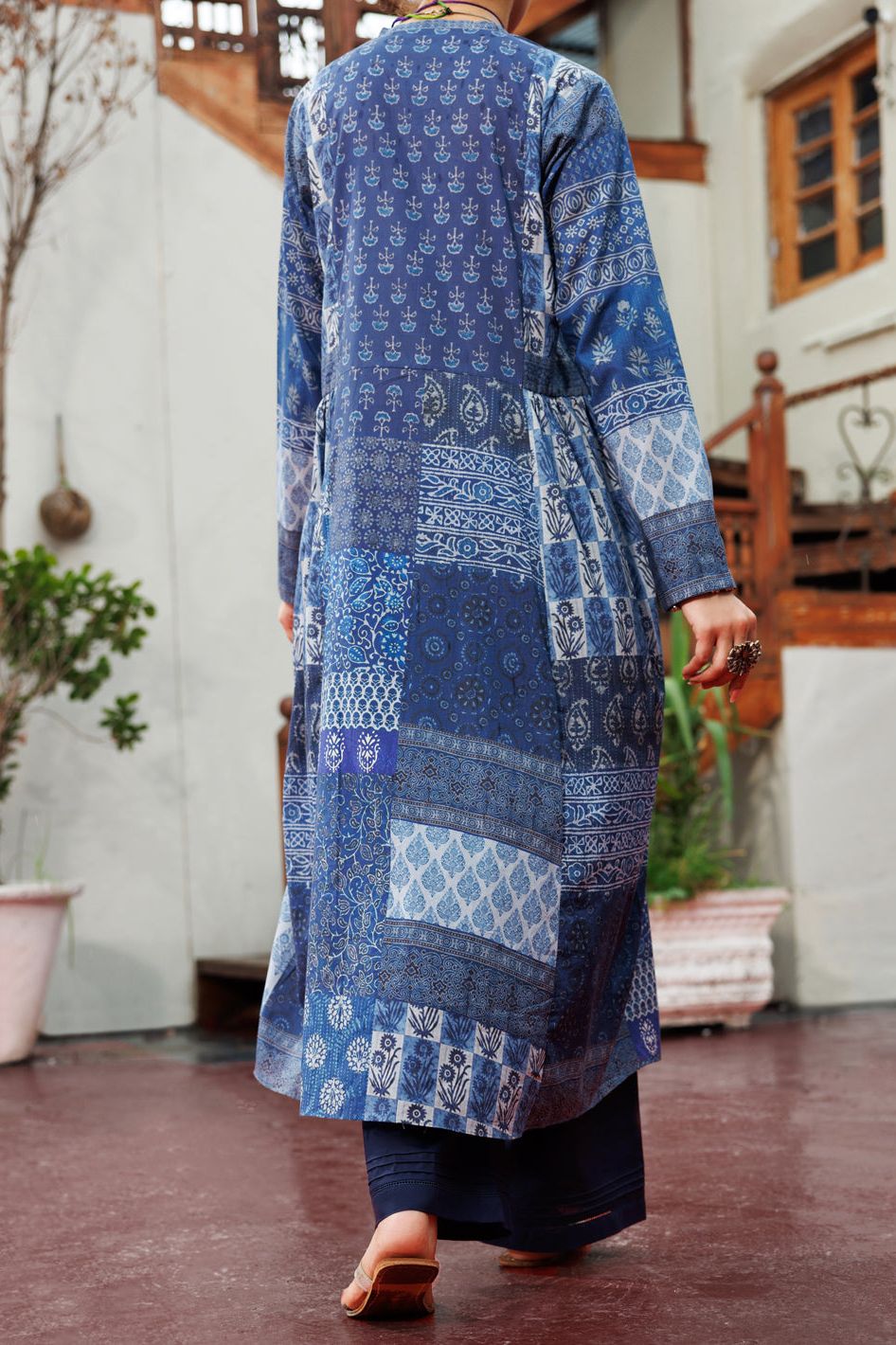 Cambric Digital Blue Kurti - Almirah