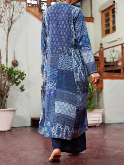 Cambric Digital Blue Kurti - Almirah