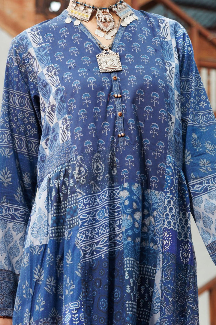 Cambric Digital Blue Kurti - Almirah