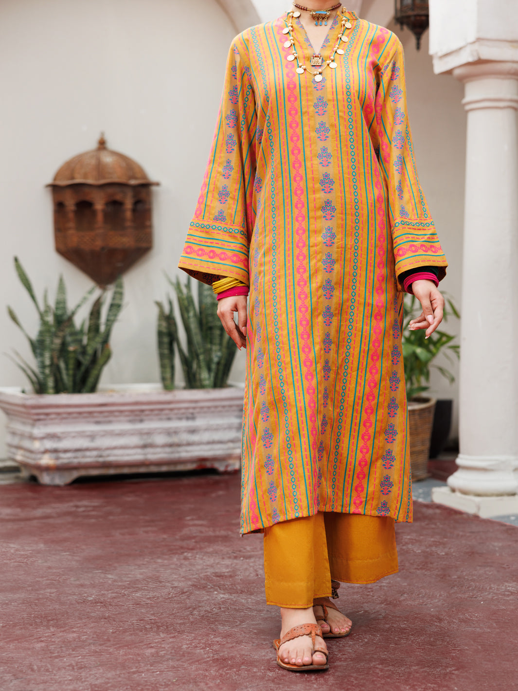 Yarn Dyed Mustard Kurti - Almirah