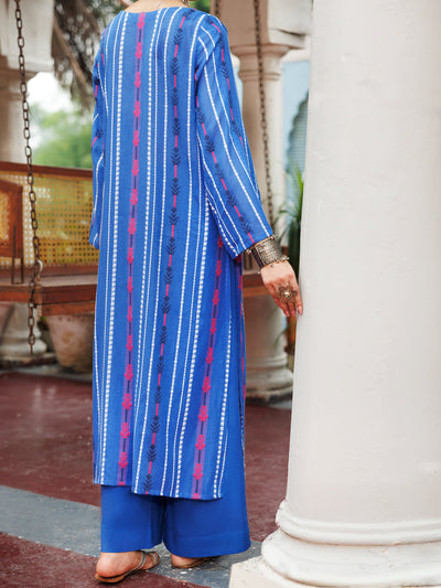 Yarn Dyed Blue Kurti - Almirah