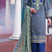 Cambric Blue Unstitched Suit - Almirah