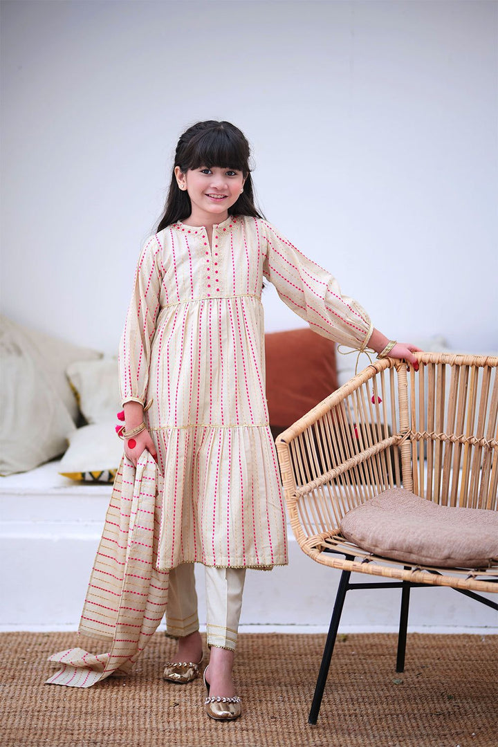 Cotton Dobby  Fawn 3 Piece Suit - Senorita