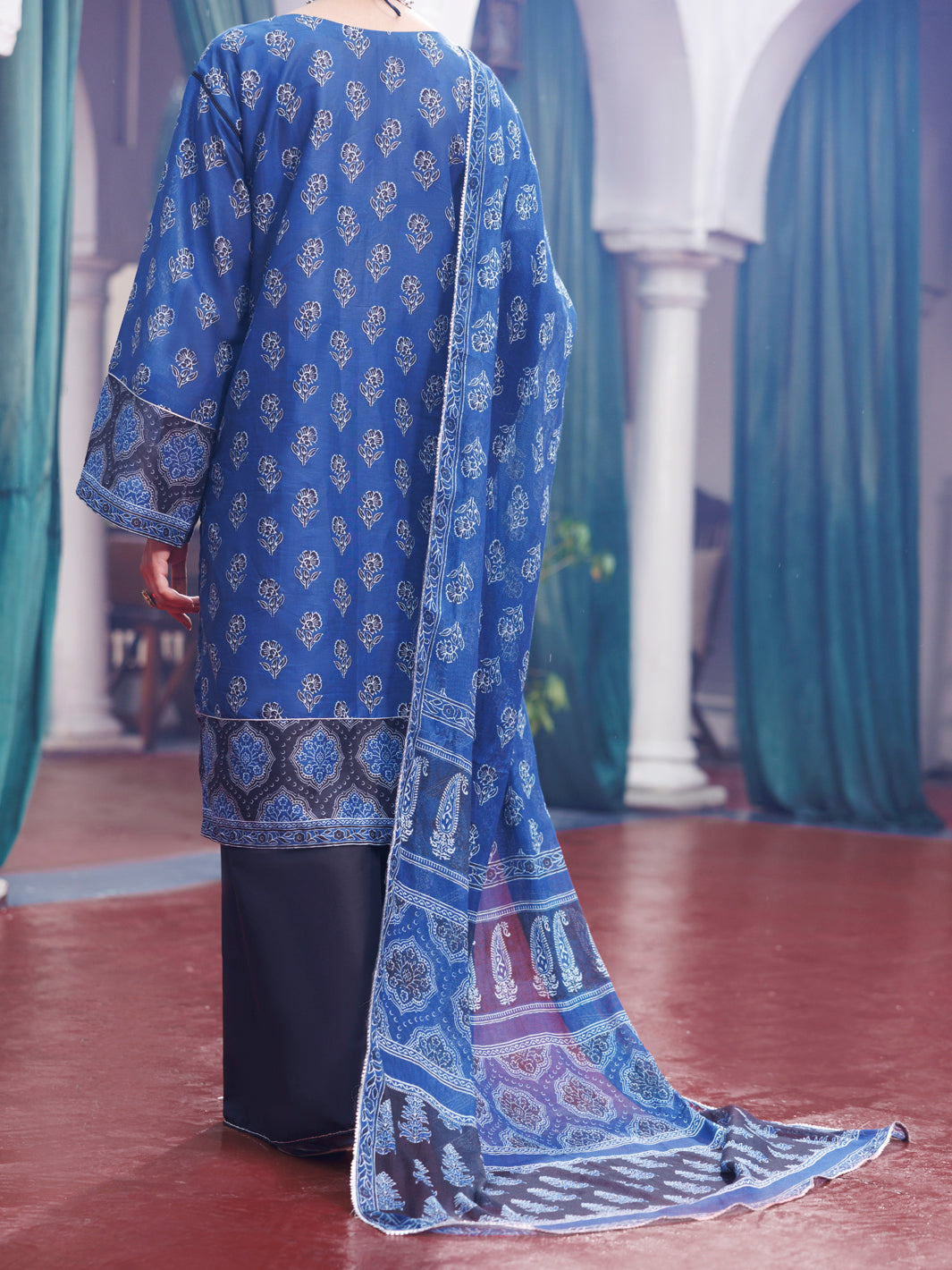 Cambric Blue Stitched Suit - Almirah