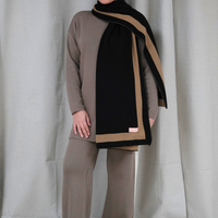 Knitted Draped Black Shawl