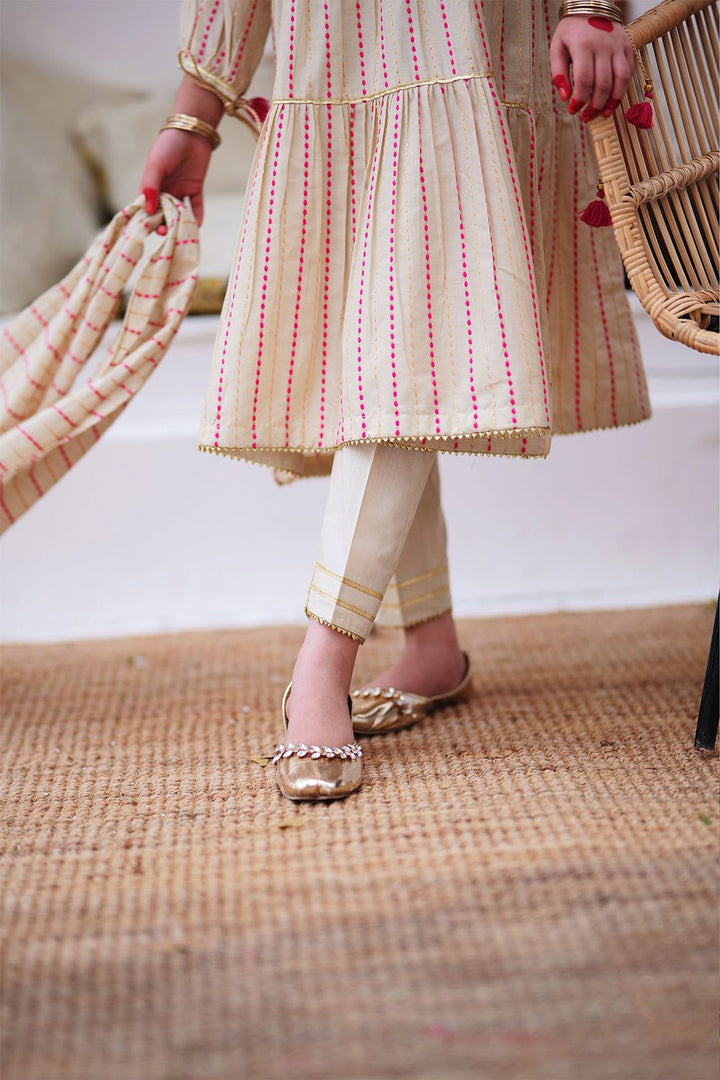 Cotton Dobby  Fawn 3 Piece Suit - Senorita