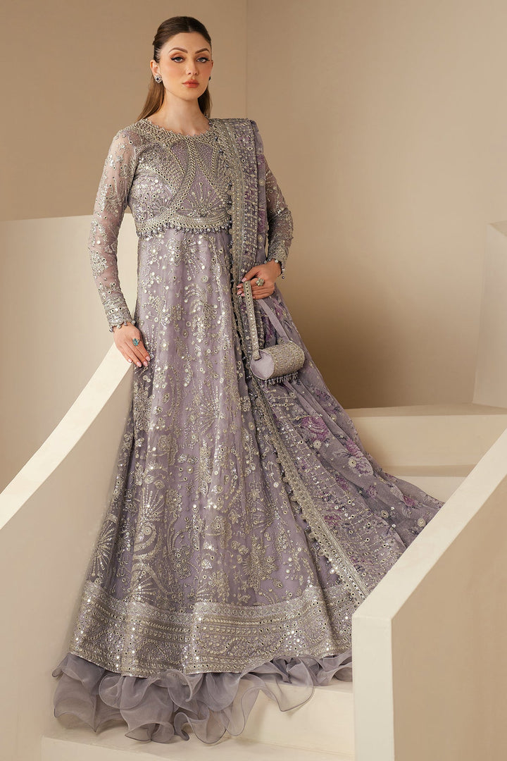 Embroidered Chiffon Purple Suit - Jazmin Wedding Formals Stitched