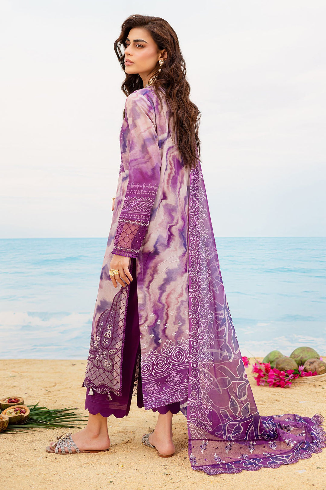 Lawn Purple Stitched Suit - Nureh Gardenia