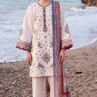 Lawn Off White Stitched Suit - Jazmin