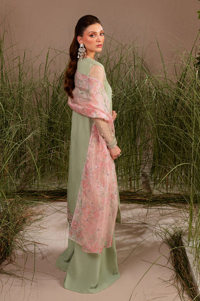 Organza & Raw Silk Pista Stitched Suit - Vanya