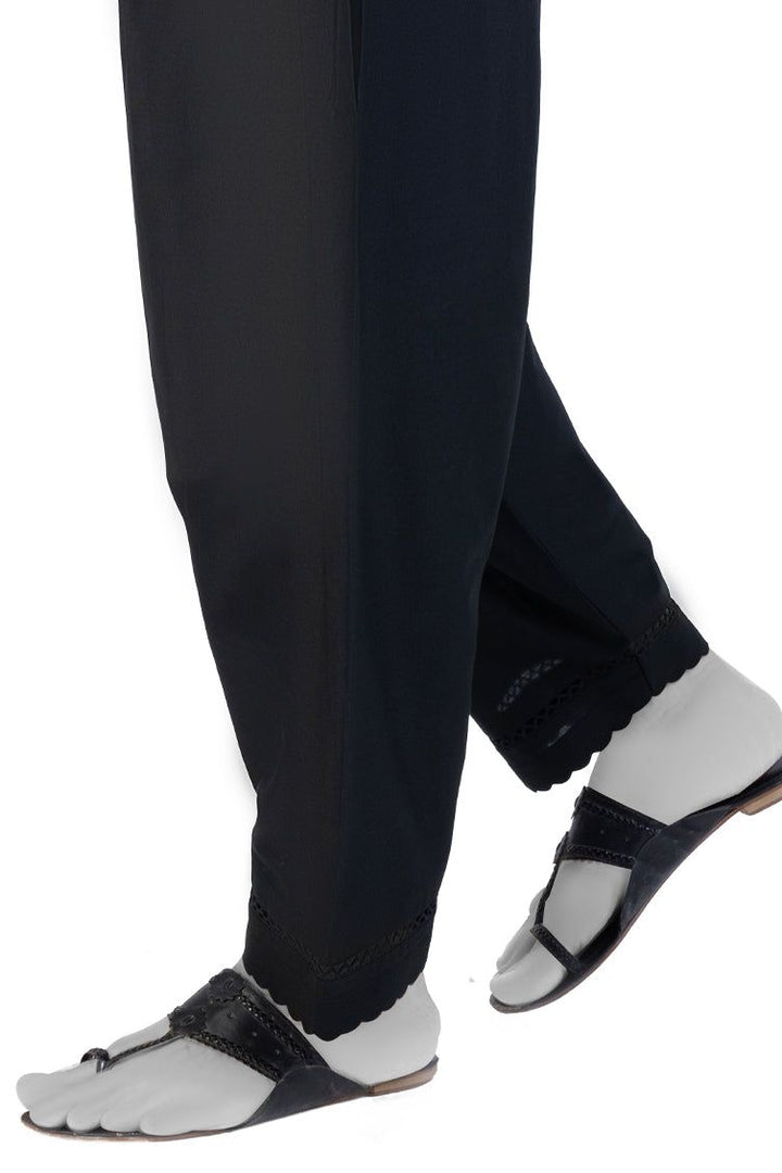 Raw Silk Black Shalwar - J. Junaid Jamshed