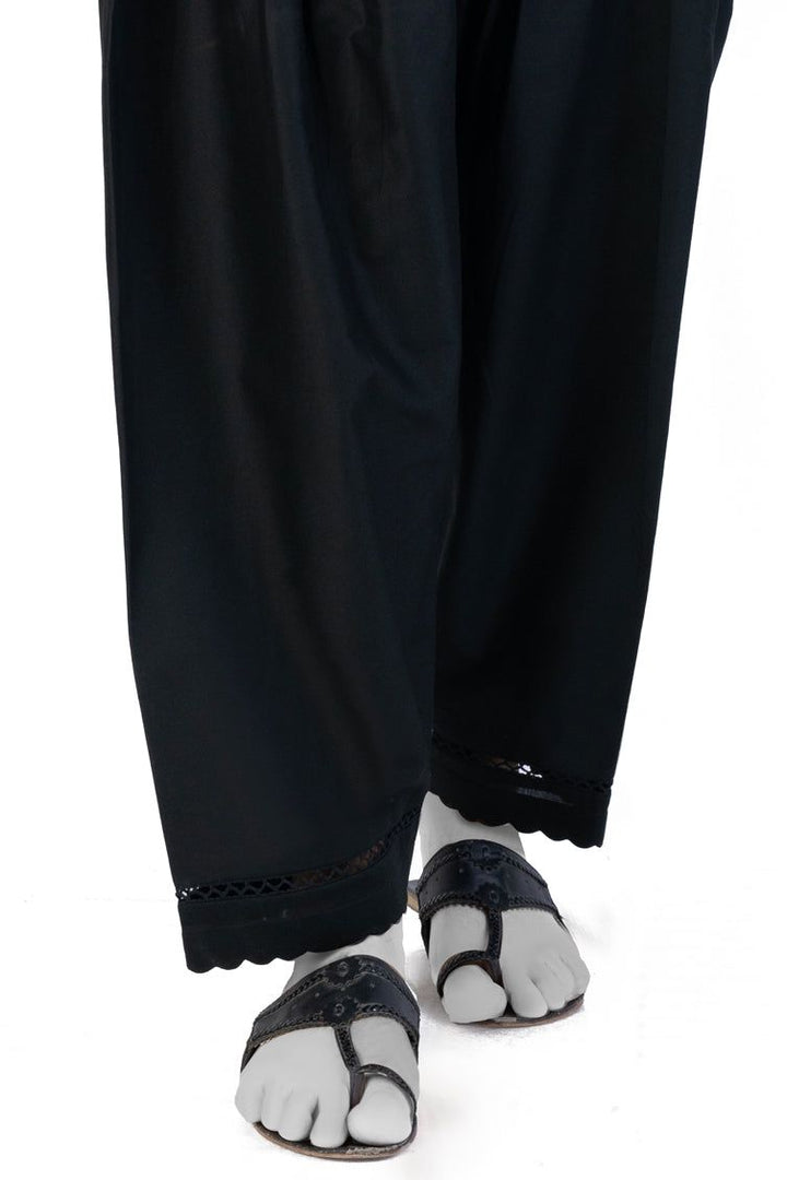 Raw Silk Black Shalwar - J. Junaid Jamshed