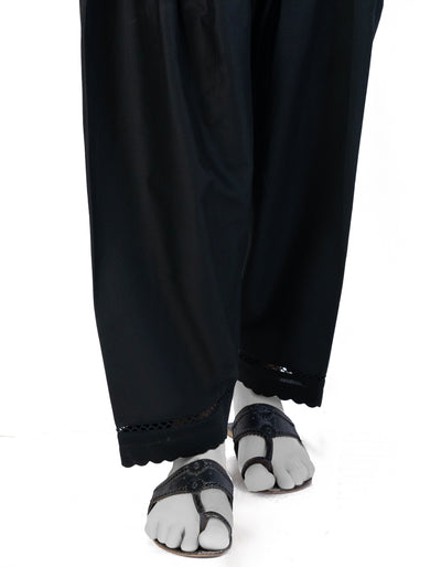 Raw Silk Black Shalwar - J. Junaid Jamshed