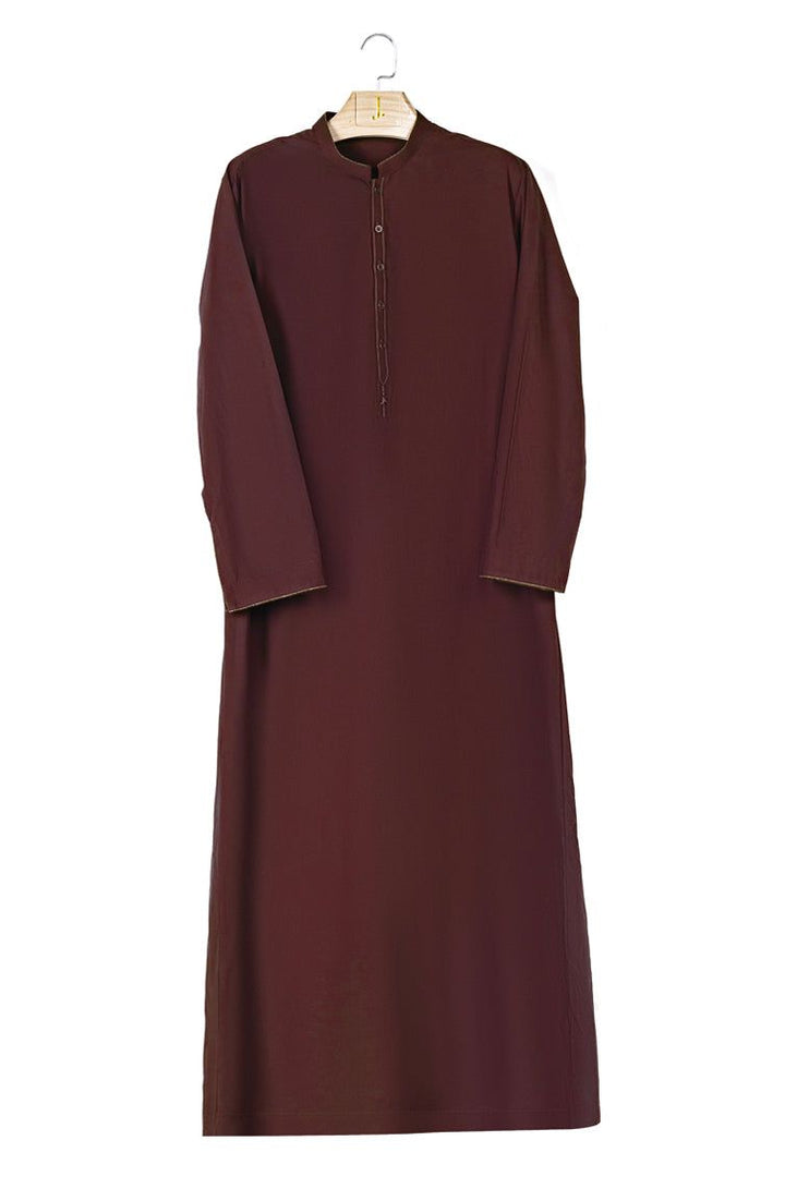 Cambric Brown Jubba - J. Junaid Jamshed